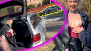 Parkplatzhure Valery Venom steht auf eine saftige Facial Besamung