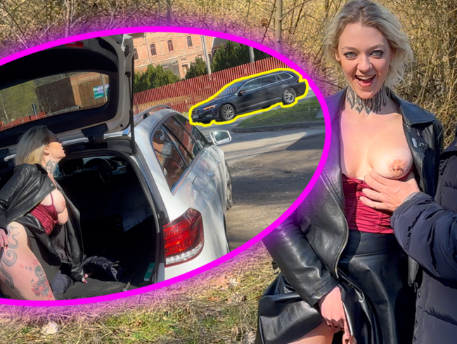 Parkplatzhure Valery Venom steht auf eine saftige Facial Besamung