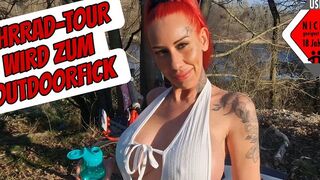 Candy_Suck lässt sich bei der Fahrrad Tour Outdoor bumsen
