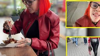 Cat-Coxx macht die Beine breit für ne Bratwurst