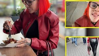 Cat-Coxx macht die Beine breit für ne Bratwurst