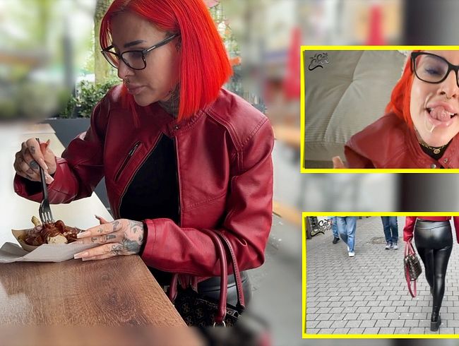 Cat-Coxx macht die Beine breit für ne Bratwurst