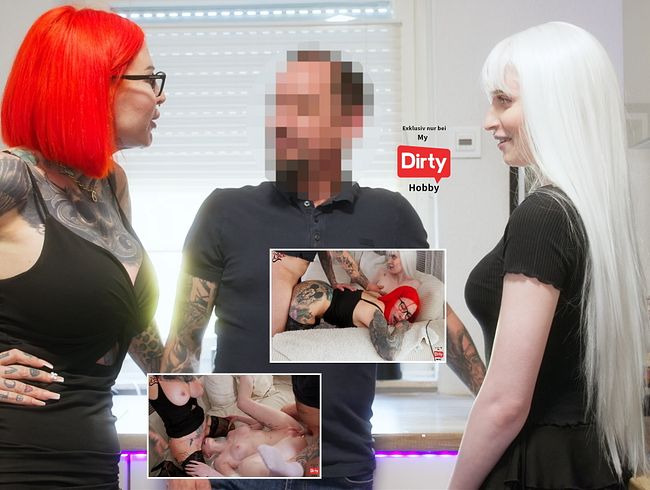 Cat-Coxx erwischt ihn mit der Putzfrau und fickt beide ab