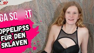 Bikergirl_97 squirtet dem Sklaven in den Mund