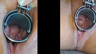 DieNasse-ohneKlasse lässt dich ganz tief in ihre Pussy sehen mit einem Spekulum