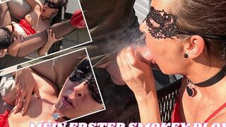 Valerie_Vex gibt einen Smoking Blowjob auf dem Balkon