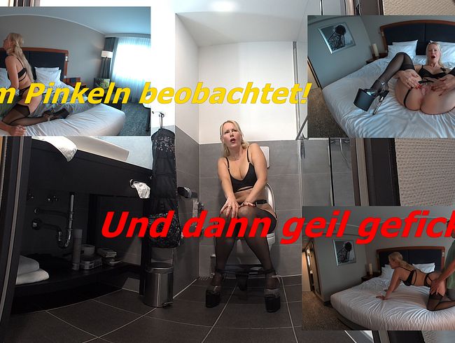 blondehexe wird nach dem Pissen erstmal gebumst