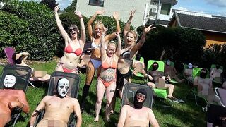Outdoor Gangbang ohne Gummi mit den Schlampen aus der Nachbarschaft (Andy-Star)