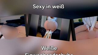 SweetSoul24 gibt dir im weißen Lack Outfit eine Schwanz Massage