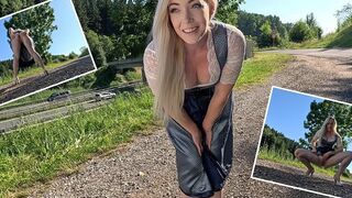 Lea Kirsch @ Frech an einer vielbefahrenen Autobahn gepisst