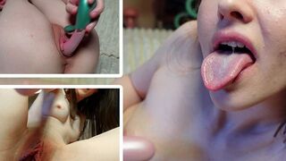 (Emmi Hill) Ich besorge es mir mit meinem Vibrator & träume dabei von deinem Sperma in meinem Maul