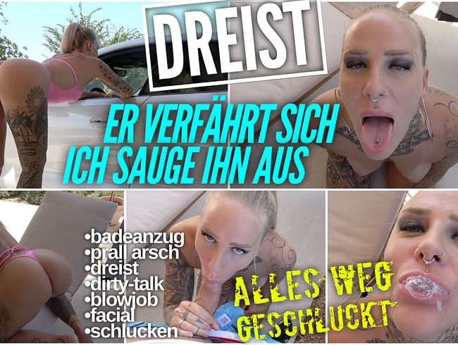 Lara-Cum Kitten saugt ihn beim Blowjob aus