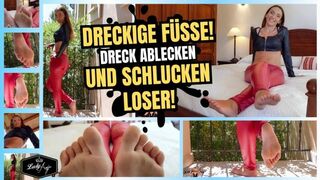 Lady-Anja lässt den Sklaven die Füße sauberlecken