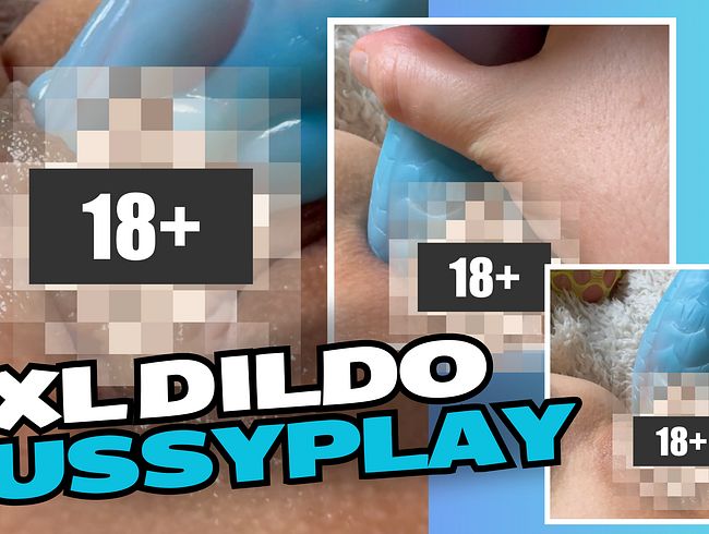 Pink-Hurricane versucht sich einen XXL Dildo in die enge Pussy zu schieben... passt das?