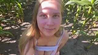 Maja-Meer hat Lust auf einen heimlichen Arschfick im Maisfeld