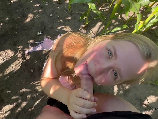 Maja-Meer hat Lust auf einen heimlichen Arschfick im Maisfeld