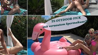 TS Outdoor Fick mit versautem Spermakuss mit KikiVega!!!