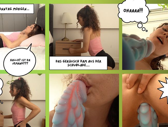 Zitterorgasmus für LinaLynn durch Drachendildo