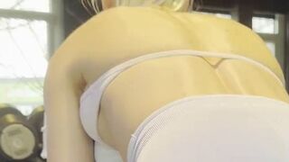 Hautenge Leggings im Fitnessstudio - hotbella