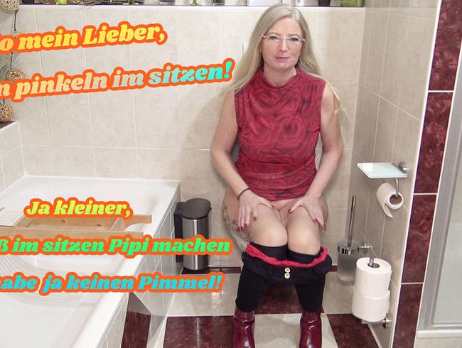 Rosella Extrem pinkelt im Sitzen