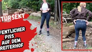 Bikergirl_97 pisst auf dem Reiterhof los