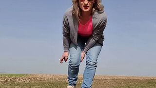 Mein 1. Outdoor Piss des Jahres @ Studentin-Aneta