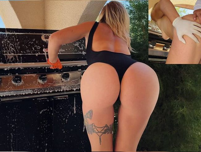 (TaigaLaLoca) Kameramann spritzt mir am Grill das Maul voll