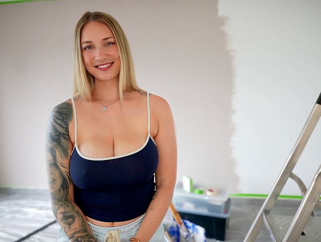 Fiona-Fuchs - Nachbar hilft mir beim streichen und bekommt dafür einen Blowjob