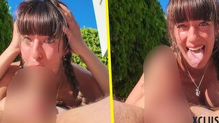 Layla_von_Hohensee entsaftet den Schwanz vom Bademeister