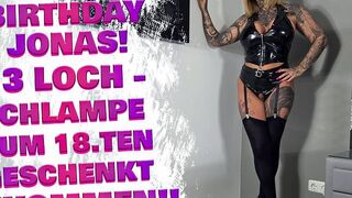 Jonas bekommt zum 18 einen 3 Loch Fick geschenkt (QueenParis)