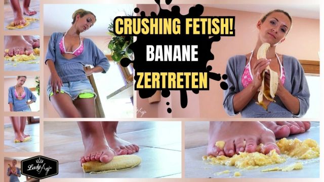 Lady-Anja zertritt eine Banane für die Crushing Liebhaber