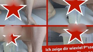 Messbecher läuft über bei GEILE-NACHBARN! Sie pisst mehr als 1 Liter