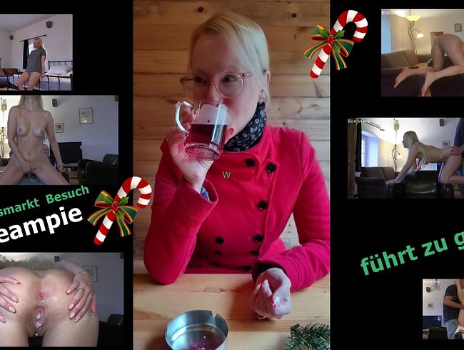 blondehexe bekommt Creampie auf dem Weihnachtsmarkt
