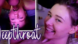 Emmi-Hill genießt den Deepthroat Blowjob