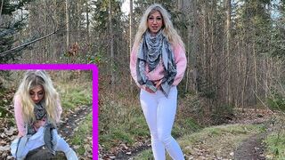 Tamy Tiger lässt die Pisse im Wald einfach laufen