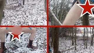 Pipi machen im Schnee (Geile Nachbarn)