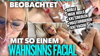 Heimlich beim Wixxen bespannert! Lara-Cum-Kitten bekommt einen XL Facial