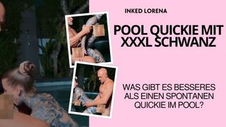 inkedlorena lässt sich vom Riesenschwanz im Pool ficken
